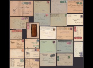 Lot mit 24 Stück Infla Briefe/Karten Deutsches Reich 1923 Gelegenheit (32346
