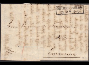 1859 MÜLHEIM RUHR R2 Brief nach EMMERICH mit ausführlichen Inhalt (32403