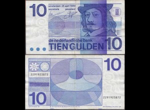Niederlande - Netherlands 10 Gulden 25-04-1968 Pick 91b F/VF (3/4) (d232