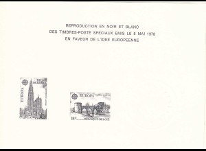 BELGIEN - BELGIUM EUROPA-CEPT 1978 Mi-Nr. 1943-44 Schwarzdruck offi. Gedenkblock