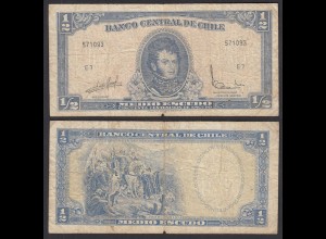 CHILE - 1/2 Escudo Banknote Pick 134A stark gebraucht (32368