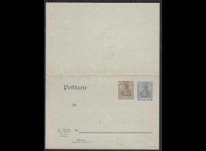 Deutsches Reich Antwortkarte Ganzsache P 72 ungebr. 1906 (32717
