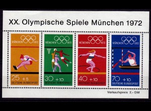 GERMANY S/SHEET 1972 SUMMER OLYMPICS Bl.8 ** MNH (6753