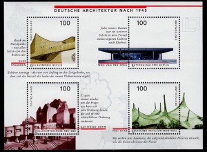 GERMANY S/SHEET Architecture after 1945 Block 37 ** MNH (6768