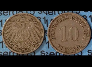 10 Pfennig Kaiserreich EMPIRE 1901 F Jäger 13 (7093