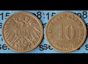 10 Pfennig Kaiserreich EMPIRE 1899 D Jäger 13 (7094