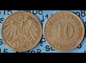 10 Pfennig Kaiserreich EMPIRE 1905 E Jäger 13 (7096