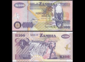 Sambia - Zambia - 100 Kwacha 1992 Prefix CU - UNC = Kassenfrisch (13104