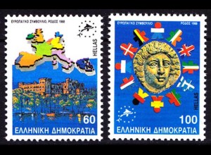 Griechenland Greece MiNr.1715/1716 ** 1988 EU Rhodos (8177