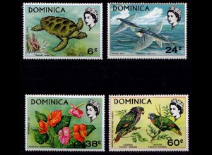 Dominica Michel 296-299 Vögel Birds Wildlife Tiere 1970 ** (9259