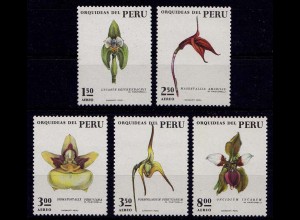Peru Michel Nr. 931-35 Orchideen Orchids ** postfrisch (9358