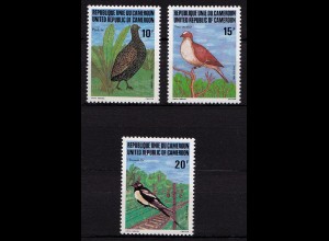 Kamerun Cameroon Vögel Birds Wildlife 1982 ** Mi. 985-987 (9652