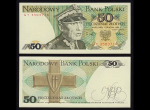 Polen - Poland - 50 Zlotych Banknote 1988 UNC Pick 142c (16222