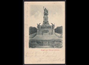 AK Gruß vom National Denkmal Niederwald 1898 (17345