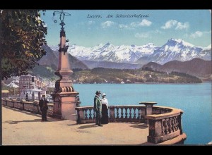 AK Luzern Am Schweizer Hofquai 1913 Schweiz (12621