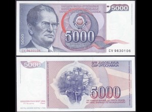 Jugoslawien - YUGOSLAVIA - 5000 Dinara 1985 UNC - Pick 93a (13288