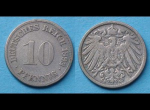 10 Pfennig 1893 G Deutsches Kaiserreich Empire Jäger Nr. 13 (17723
