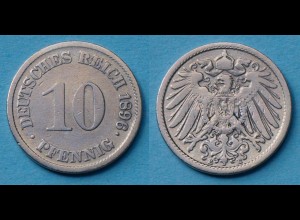 10 Pfennig 1896 E Deutsches Kaiserreich Empire Jäger Nr. 13 (17734