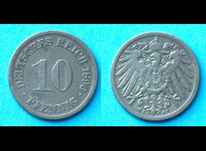 10 Pfennig 1896 F Deutsches Kaiserreich Empire Jäger Nr. 13 (17736
