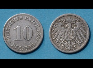 10 Pfennig 1898 J Deutsches Kaiserreich Empire Jäger Nr. 13 (17737