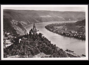 AK Echte Foto Marksburg mit Niederspay Rhein (12224