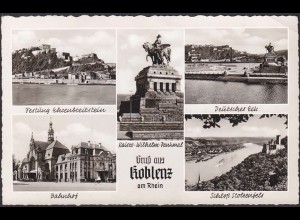 AK Koblenz am Rhein Kaiser Wilhelm Denkmal Mehrbildkarte (12293