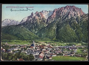 AK Mittenwald gegen Karwendel Gesamtansicht 1943 (12303