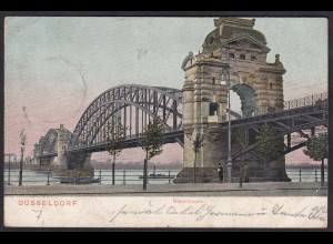 AK Düsseldorf Rheinbrücke 1904 (12306