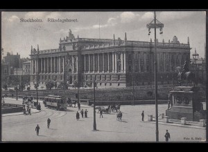 AK Stockholm Riksdagshuset Reichstagsgebäude 1911 (12473