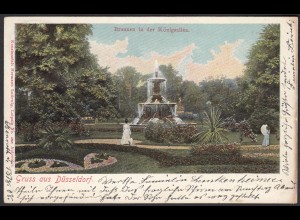 AK Düsseldorf Brunnen in der Königsallee 1908 (12511
