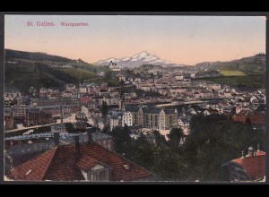 AK St. Gallen Westquartier Gesamtansicht 1917 Schweiz (12617