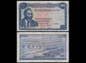 KENIA - KENYA 20 Shillings Banknote 1973 Pick 8d F/VF (18038