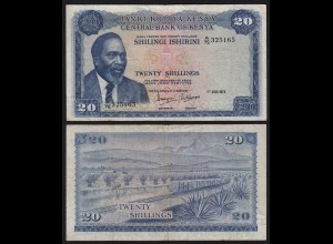 KENIA - KENYA 20 Shillings Banknote 1973 Pick 8d VF (18039