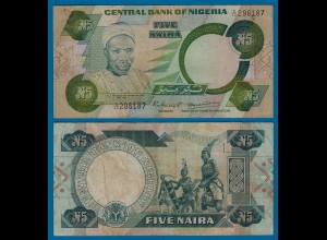 Nigeria 5 Naira Banknote 1979-1984 Pick 20 sig.4 VF (18183