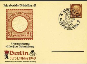 3.Reich Privat-Ganzsache 1940 PP122 SST Berlin (0333