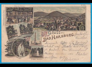 AK Litho Bad Harzburg Goslar Blick Butterberg 1897 (2426
