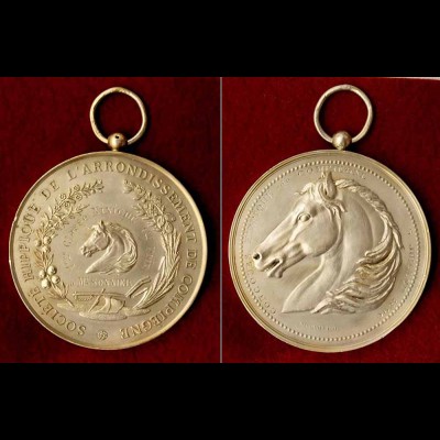 Medaille 1896 Silber Frankreich FRANCE 1ère Classe Niniche Reiter-Wettbewerb