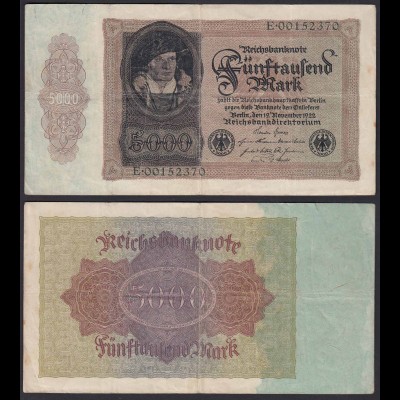 Reichsbanknote - 5000 Mark Banknote 1922 Ros. 77 Pick 78 fast VF (19648
