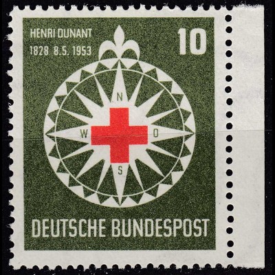 BRD - Bund - Mi-Nr. 164 ** Henri Dunant 1953 Seitenrand (20338