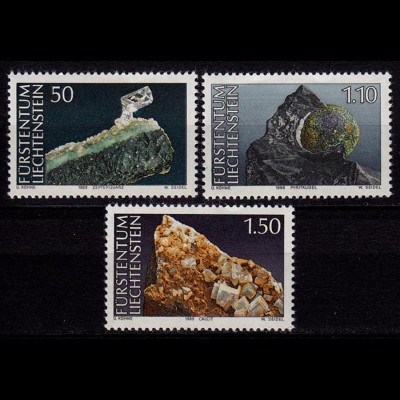 Liechtenstein Mineralien 1989 Mi. 981-83 ** (c025
