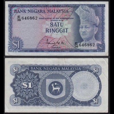 Malaysia 1 Ringgit Banknote ND 1972/76 Pick 7 VF+ (3+) (21543