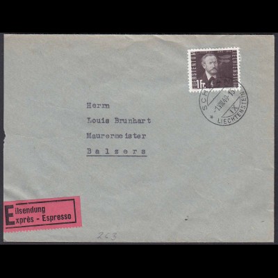 Liechtenstein 1948 Brief Mi. 263 Otto Lilienthal (1848-1896) (22740