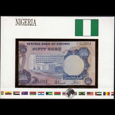 Nigeria 50 Kobo (1972-78) Banknotenbrief der Welt UNC Pick 14 (15519