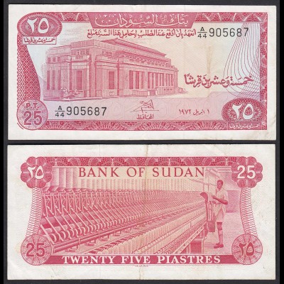 Sudan - 25 Piastres Banknote 1973 Pick 11b VF (3) (23195