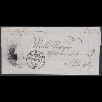 Schweiz 1874 Umschlag ARVIGO nach St.GALLEN (23693