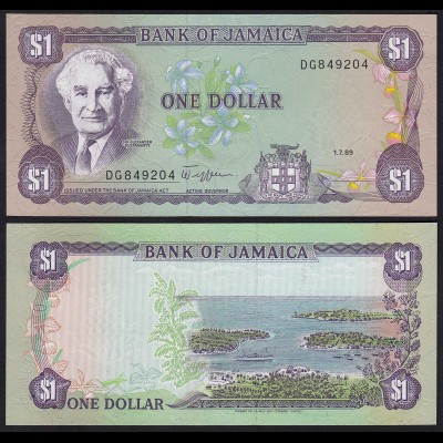 Jamaika - Jamaica 1 Dollar Banknote 1989 Pick 68Ac UNC (1) (24017