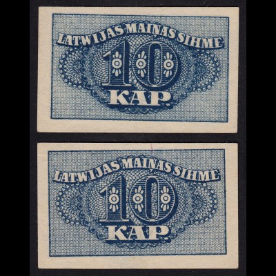 Lettland - Latvia 10 Kapeikas 1920 Banknoten Pick 10a aUNC (1-) (16149