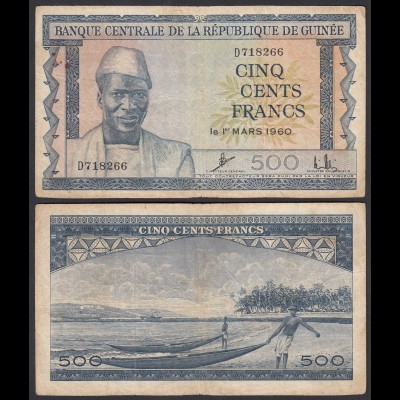Guinea - Guinee 500 Francs Banknote 1960 Pick 14A F (4) (25152