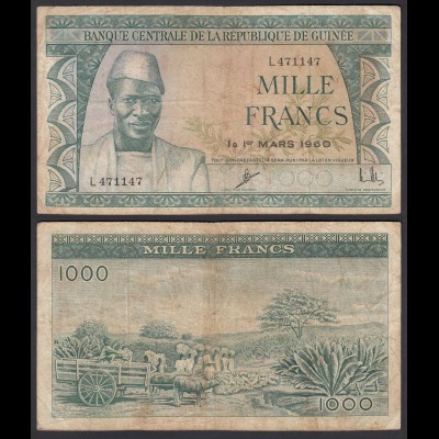 Guinea - Guinee 1000 Francs Banknote 1960 Pick 15a F (4) (25160