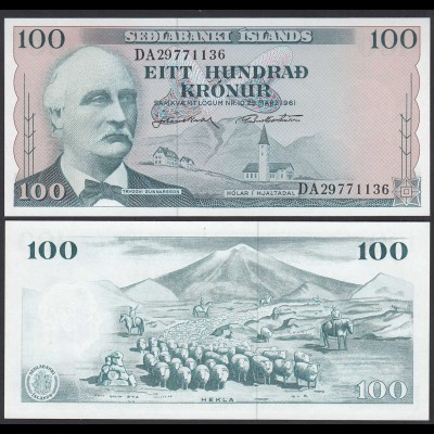 Iceland - Island 100 Kronur 1961 Pick 44a UNC (1) (25232